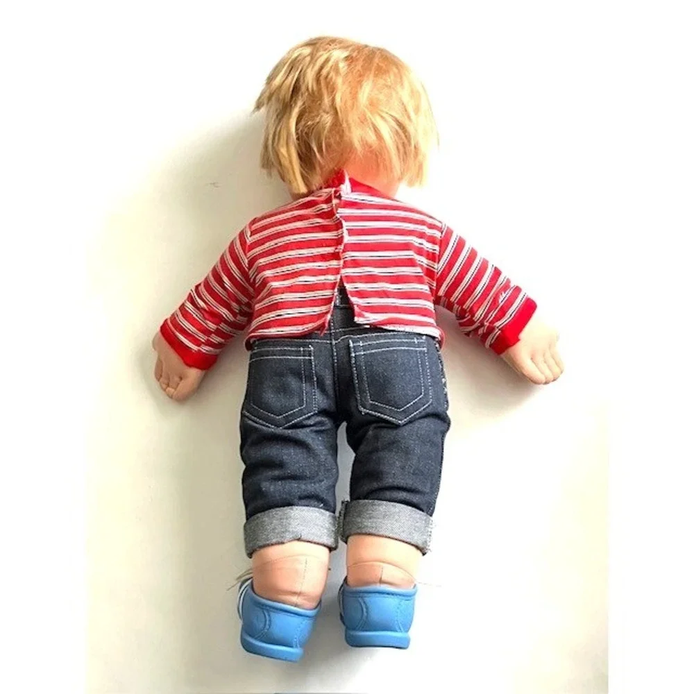 Vintage Playmates Bobby Boy Doll Blonde Hair Blue Open & Close Eyes 1986